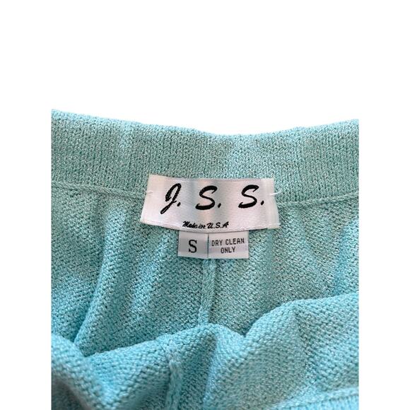 JSS Woman’s 3pcs suit Small knit wear blue teal wool blend USA classic luxury - Picture 15 of 16